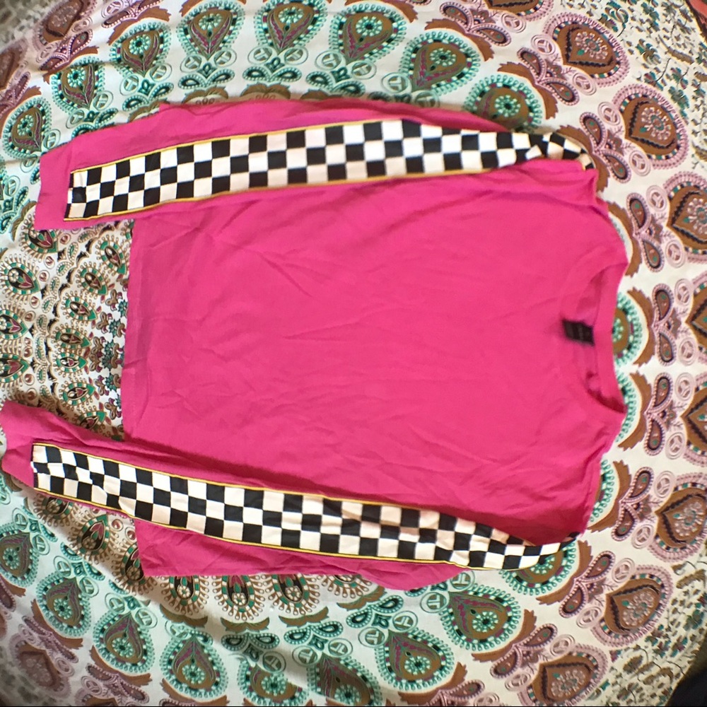 Pink Checkered Longsleeve Top